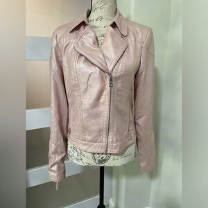Guess Moto Style - Vintage Shimmering Pink Jacket!